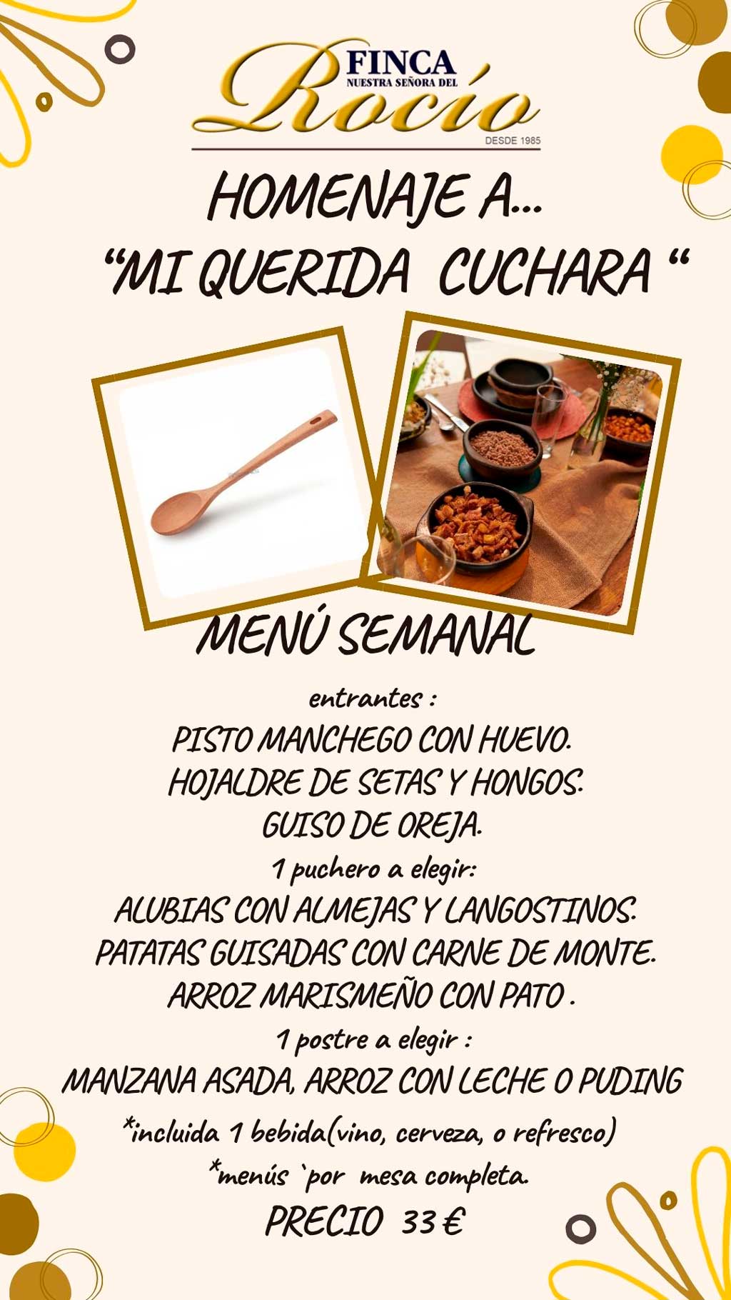 Finca el Roció menú invierno